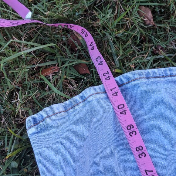 Tinseltown Wide Leg Jeans Juniors 3 Blue Light Stone Butterfly Print High Rise - Picture 4 of 5